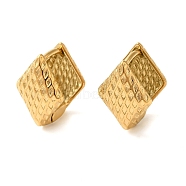 Real 18K Gold Plated 304 Stainless Stee Hoop Earrings, Geometry, Square, 14.5x11mm(EJEW-U009-02G-09)