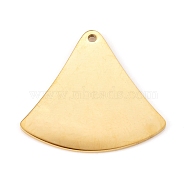 304 Stainless Steel Pendants, Manual Polishing, Stamping Blank Tag, Laser Cut, Fan, Golden, 20x21.5x0.8mm, Hole: 1.2mm(STAS-L238-085-G)