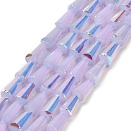 Baking Painted Glass Beads Strands, Imitation Opalite, Faceted, AB Color, Cone, Lilac, 4x8mm, Hole: 0.8mm, about 68pcs/strand, 21.85~22.05''(55.5~56cm)(DGLA-D001-03B)