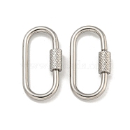 304 Stainless Steel Screw Carabiner Lock Charms, for Necklaces Making, Oval, 26x12x2mm(STAS-C092-04E-P)