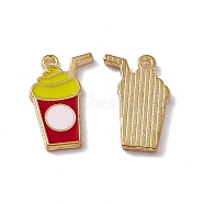 Alloy Enamel Pendants, Light Gold, Drink Charm, Red, 20.5x14x2mm, Hole: 1.2mm(ENAM-B049-05LG-02)