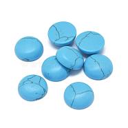 Synthetic Turquoise Cabochons, Half Round, 6x2.5~3.5mm(G-G788-A-06)