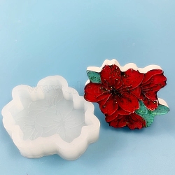 Food Grade Silicone Molds, Fondant Molds, Baking Molds, Chocolate, Candy, Biscuits, UV Resin & Epoxy Resin Jewelry Making, Sakura, White, 53x61x15mm, Inner Diameter: 51x40mm(DIY-E028-13)