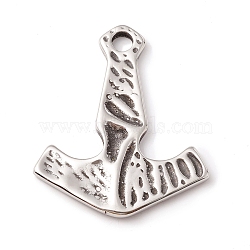 Tibetan Style 304 Stainless Steel Pendants, Anchor, Antique Silver, 47x39x3mm, Hole: 5mm(STAS-P305-13AS)