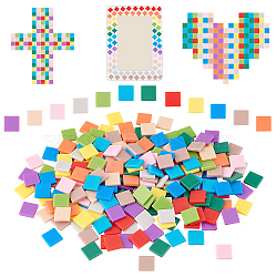 Olycraft 240Pcs 12 Colors Opaque Acrylic Cabochons, Mosaic Tiles, Square, Mixed Color, 10x10x2mm, 20pcs/color(DIY-OC0011-65)