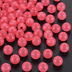 Imitation Jelly Acrylic Beads, Round, Hot Pink, 8x7.5mm, Hole: 1.8mm, about 1745pcs/500g(MACR-S373-66-EA09)