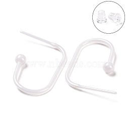 Hypoallergenic Bioceramics Zirconia Ceramic Oval Stud Earrings, Half Hoop Earrings, No Fading and Nickel Free, WhiteSmoke, 25x3.5x15mm(EJEW-Z023-04B)
