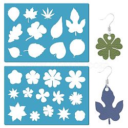 Acrylic Earring Handwork Template, Card Leather Cutting Stencils, Deep Sky Blue, Flower Pattern, 130x90x2mm, 2pcs/set(DIY-WH0359-004)