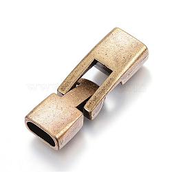 Alloy Snap Lock Clasps, Antique Bronze, 33.5x12x6mm, Hole: 4.5x9.5mm(PALLOY-P128-06)