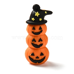 Halloween Theme PVC Plastic Big Pendants, Pumpkin, Black, 56x23x18mm, Hole: 2.5mm(X-KY-N023-03D)