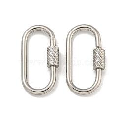 Non-Tarnish 304 Stainless Steel Screw Carabiner Lock Charms, for Necklaces Making, Oval, 26x14x2mm(STAS-C092-04E-P)