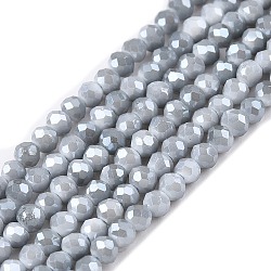 Electroplate Glass Beads Strands, Pearl Luster Plated, Faceted, Rondelle, WhiteSmoke, 2.5x2mm, Hole: 0.7mm, about 154~161pcs/strand, 11.7~12.09 inch(30~31cm), about 90~100 strands/set(EGLA-T021-03E)