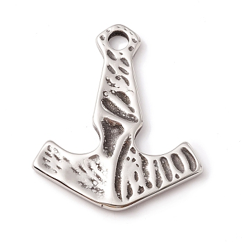Tibetan Style 304 Stainless Steel Pendants, Anchor, Antique Silver, 47x39x3mm, Hole: 5mm
