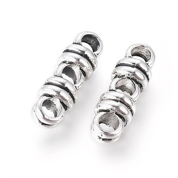 Tibetan Style Alloy Spacer Bars, 3-Hole, Cadmium Free & Lead Free, Antique Silver, 6.5x20x6.5mm, Hole: 3.5mm