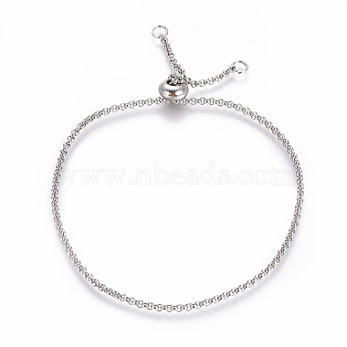 Adjustable 304 Stainless Steel Slider Bracelet/Bolo Bracelets Making(MAK-L026-03A-P)-2