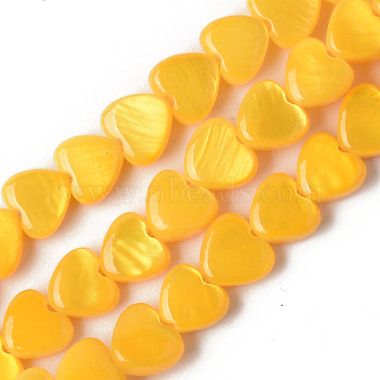 Gold Heart Freshwater Shell Beads