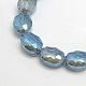Faceted Electroplate Crystal Glass Oval Beads Strands(EGLA-F058B-02)-1