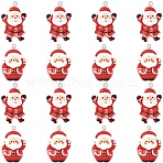 12Pcs 2 Styles Opaque Resin Pendants, Christmas Charms with Platinum Plated Iron Loops, Santa Claus, 31~33x21x9mm, Hole: 2mm, 6pcs/style(CRES-YW0002-76)