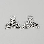 Tibetan Style Zinc Alloy Pendants, Tail Shape Charms, Antique Silver, 16.5x21x2.2mm, Hole: 3.5x4mm(FIND-CJC0437-003B-AS)