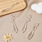4Pcs Teardrop Glass Pendants, with Ring, Clear, 99mm(GLAA-LP0001-22)