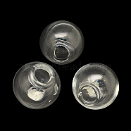 Round Handmade Blown Glass Globe Ball Bottles, One Hole, for Glass Vial Pendants Making, Clear, 14mm, Hole: 4mm(BLOW-R002-14mm)