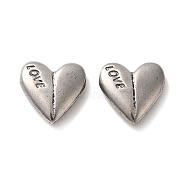Valentine's Day 304 Stainless Steel Pendants, Heart with Word Love, Stainless Steel Color, 12.5x12.5x3.4mm(STAS-E193-12P)