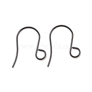100Pcs 316 Stainless Steel French Earring Hooks, Flat Earring Hooks, Ear Wire, with Horizontal Loop, Electrophoresis Black, 26x20mm, Hole: 4.6mm, 20 Gauge, Pin: 0.8mm(JX138D)