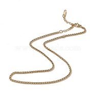 Ion Plating(IP) 304 Stainless Steel Wheat Chain Necklace for Men Women, Golden, 15.87 inch(40.3cm)(NJEW-K245-021B)