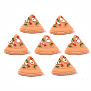 Opaque Epoxy Resin Cabochons, Imitation Food, Triangle Pizza, Sandy Brown, 20x23x6.5mm(CRES-S358-53)