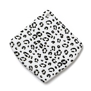Leopard Pattern Opaque Acrylic Pendants, for DIY Earring Accessories, Rhombus, Black, 35x35x2mm, Hole: 1.6mm(SACR-P014-06A)