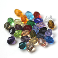 Imitation Austrian Crystal Beads, Grade AAA, Faceted, Bicone, Mixed Color, 6x8mm, Hole: 0.7~0.9mm(SWAR-F077-9x6mm-M)