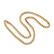 Men's Vacuum Plating 304 Stainless Steel Cuban Link Chain Necklaces, with Lobster Claw Clasps, Golden, 29.68 inch(75.4cm), 8.5mm(NJEW-I248-04G)
