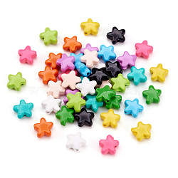Pandahall 44Pcs 11 Colors Spray Painted Alloy Beads, Star, Mixed Color, 7x8x3.5mm, Hole: 1~1.2mm, 4pcs/color(FIND-TA0003-02)