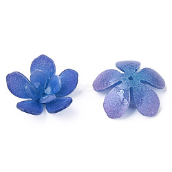 Plastic Beads, Flower, Royal Blue, 21x22x7mm, Hole: 0.7mm(KY-N015-190)