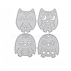 Owl Pattern Carbon Steel Cutting Dies Stencils, for DIY Scrapbooking, Photo Album, Decorative Embossing Paper Card, Stainless Steel Color, 100x89mm(PW-WG75330-01)