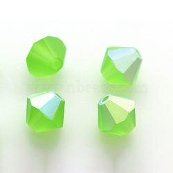 Preciosa&reg Crystal Beads, Czech Crystal, Bicone(451 69 302 Rondelle), 50540 20019 Limecicle AB Matt, 4mm(X-PRC-BA4-50540-20019)