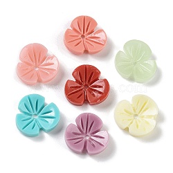 Synthetic Coral Beads, Dyed, Flower, Mixed Color, 12x12x3mm, Hole: 1.2mm(CORA-D033-01B)