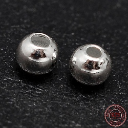 925 Sterling Silver Beads, Seamless Round Beads, Silver, 5mm, Hole: 1.5~1.6mm, about 105pcs/20g(STER-F012-01G)