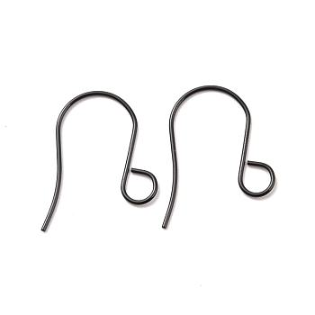 100Pcs 316 Stainless Steel French Earring Hooks, Flat Earring Hooks, Ear Wire, with Horizontal Loop, Electrophoresis Black, 26x20mm, Hole: 4.6mm, 20 Gauge, Pin: 0.8mm