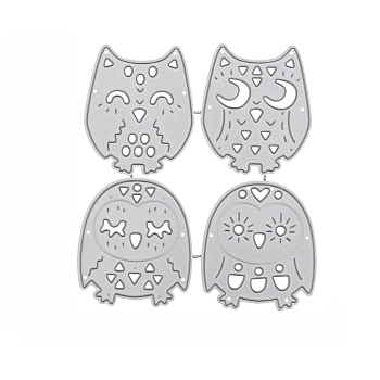 Owl Pattern Carbon Steel Cutting Dies Stencils, for DIY Scrapbooking, Photo Album, Decorative Embossing Paper Card, Stainless Steel Color, 100x89mm