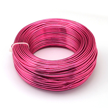 Round Aluminum Wire, Bendable Metal Craft Wire, Flexible Craft Wire, for Beading Jewelry Doll Craft Making, Fuchsia, 22 Gauge, 0.6mm, 280m/250g(918.6 Feet/250g)