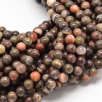 Natural Rainforest Agate Round Bead Strands, 8mm, Hole: 1mm, about 48pcs/strand, 15.7 inch