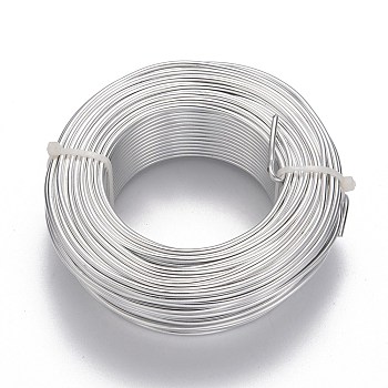 Round Aluminum Wire, Bendable Metal Craft Wire, for DIY Jewelry Craft Making, Silver, 10 Gauge, 2.5mm, about 91.86 Feet(28m)/500g