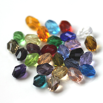 Imitation Austrian Crystal Beads, Grade AAA, Faceted, Bicone, Mixed Color, 6x8mm, Hole: 0.7~0.9mm