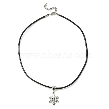 Tibetan Alloy Snowflake Pendant Necklaces(NJEW-JN04538-04)-4