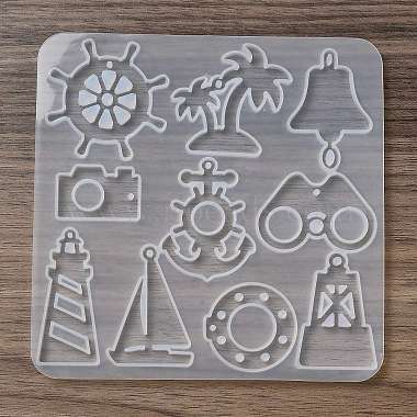 Anchor & Helm & Bell Ocean Theme DIY Pendant Silicone Molds(DIY-G102-01B)-3