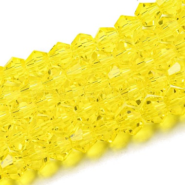 Yellow Bicone Glass Beads