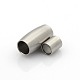 304 Stainless Steel Matte Surface Magnetic Clasps with Glue-in Ends(STAS-O042-B-23)-1