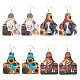 4 Pairs 4 Styles Cattle with Sunflower PU Imitation Leather Cow Tag Dangle Earrings for Women(EJEW-TA0001-07)-2