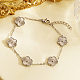 Non-Tarnish Stainless Steel Flower Link Chain Bracelet(KW3287-2)-2